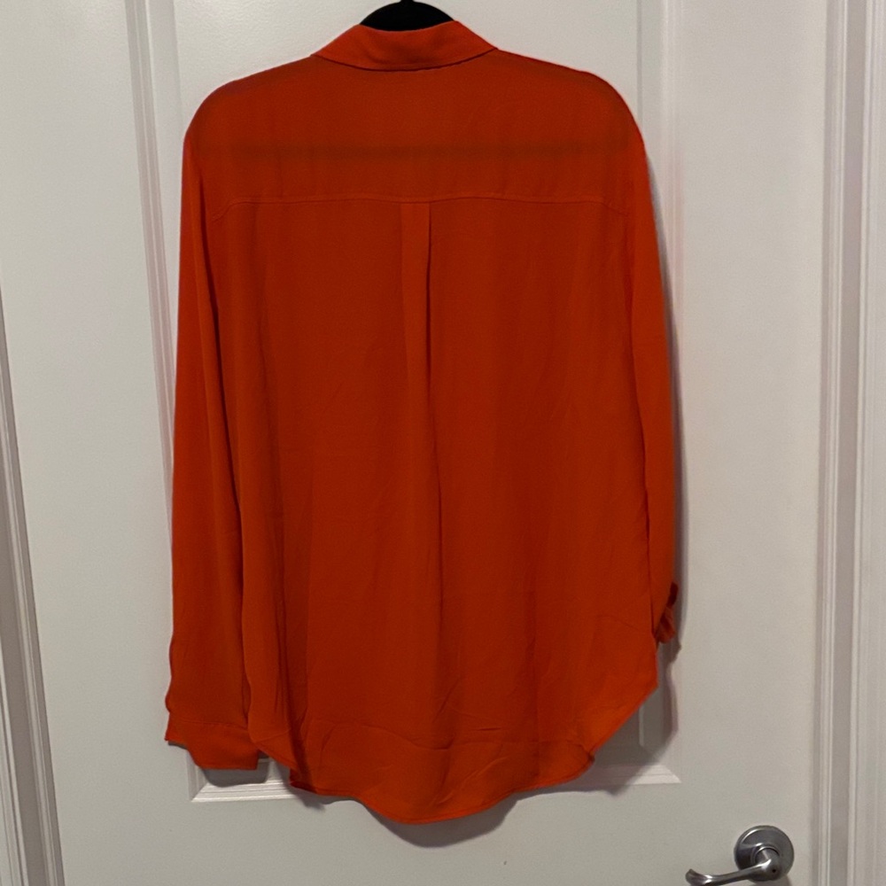 Orange Button-Up Blouse - Picture 3 of 3